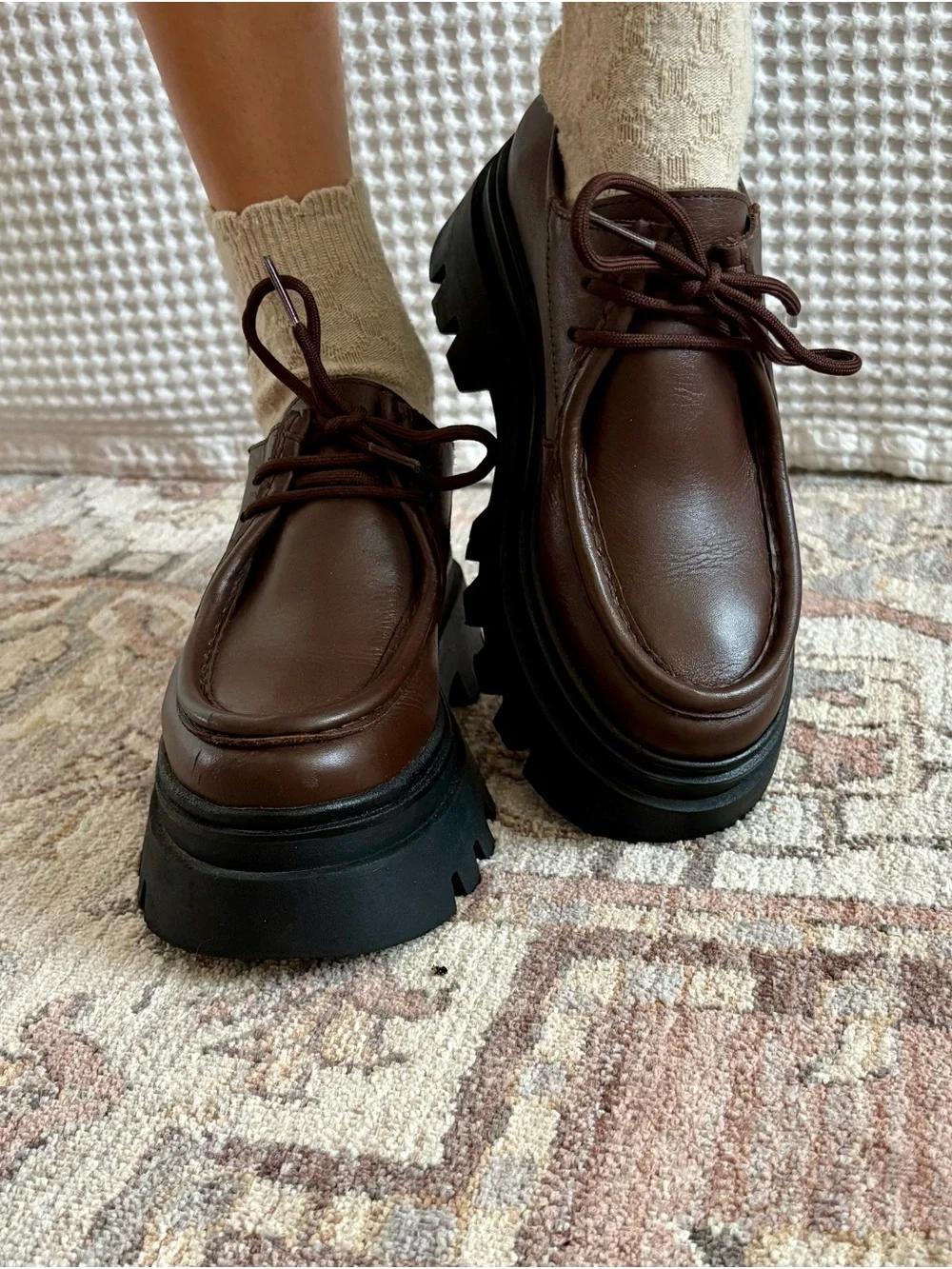 ALOHAS Tycoon Loafer in Brown - Chunky Lug Sole Loafer